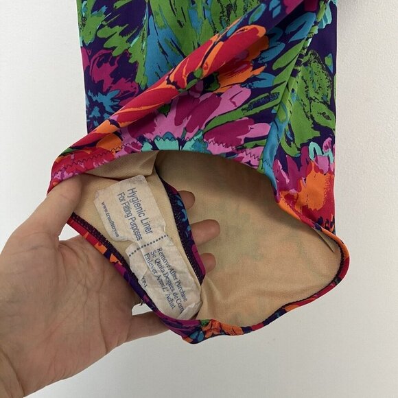 Garnet Hill Ruched Bandeau Floral One-Piece Swimsuit Slimming Sz 2 New - Picture 7 of 10